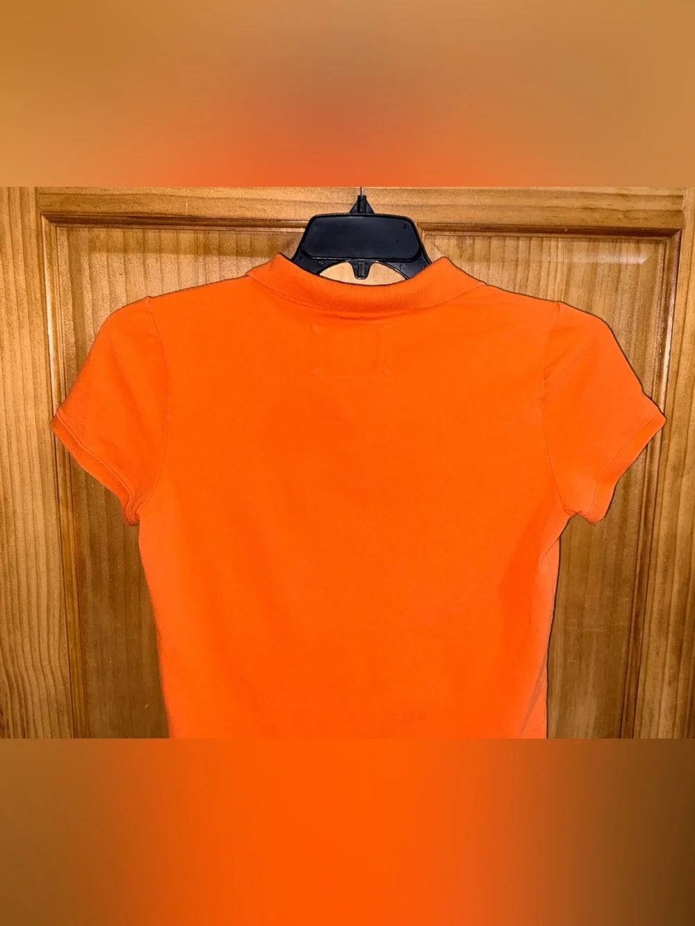Aeropostale Orange and White Stretch Button-Down Polo Shirt -XL-EC - Picture 7 of 11